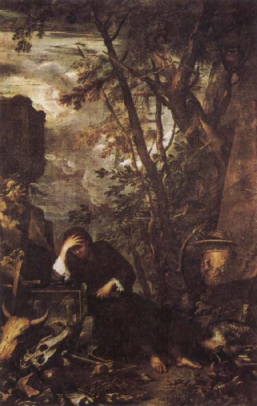 Salvator Rosa Democritus in Meditation